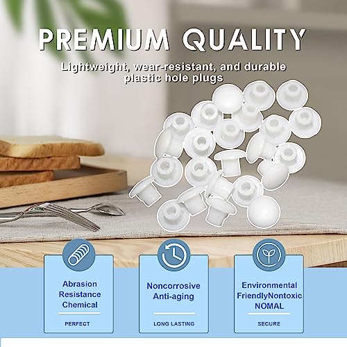 300Pcs 3/16" Plastic White Hole Plugs, Screw Hole Covers - color: White, size: 300pcs*0.19"(5mm)