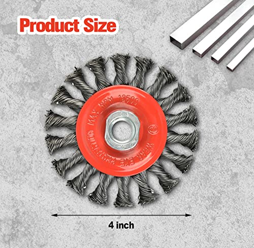 AAIN 10 Piece 4 Inch Twist Knotted Wire Wheel Brush,Wire Wheel for Grinders