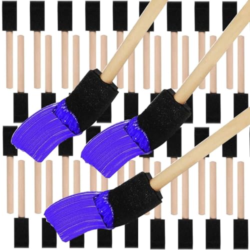 200Pack Foam Paint Brushes 1 inch Bulk, Sponge, for Painting, Blk