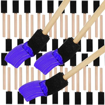200Pack Foam Paint Brushes 1 inch Bulk, Sponge, for Painting, Blk