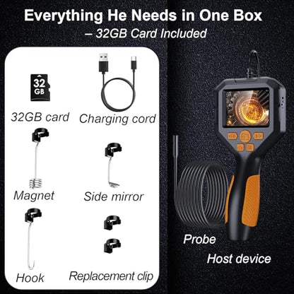 Unique Tech Gift for Men,HD Borescope Camera with Light