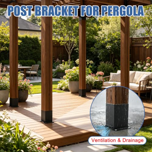 4 Pcs 4"x 4" Post Base Fit (Inner Size 3.6x3.6) Post Lumber