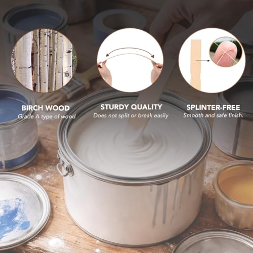 Apremont Paint Stir Stick 12 Inch – 5 Pcs Premium Birchwood, Smooth & Splinter-Free, Heavy-Duty Paint Mixing Stirrers for Paint, Resin, Epoxy & Crafts – Bulk Value Pack