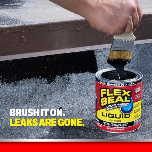 Flex Seal Liquid Rubber Sealant Coating, Waterproof, Black, 32 oz - color: Black, size: 32 oz