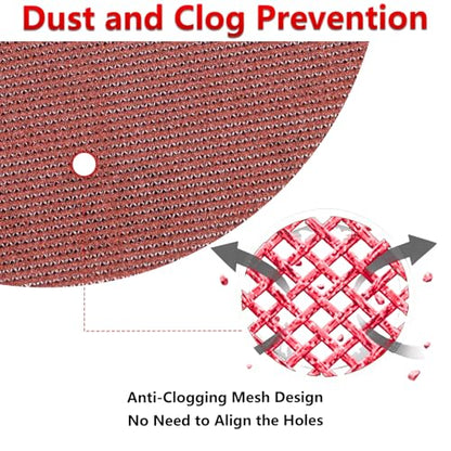 50 Pcs 5 Inch Mesh Sanding Disc Assortment for Random Orbital Sander - style: 5 Inch