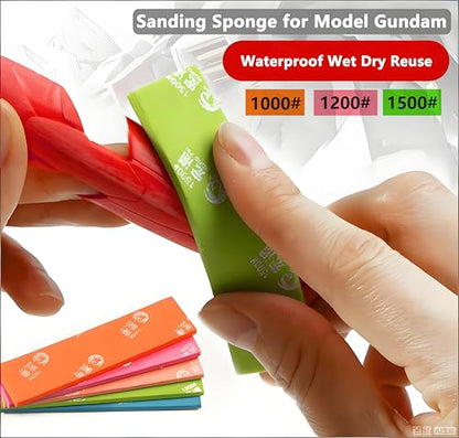 IRISFLY 30Pcs Sanding Sponge,Waterproof Wet Dry Hobby Model Tool,Sanding Block Assortment Set (1000,1200,1500 Grit) - size: 1000,1200,1500 Grit