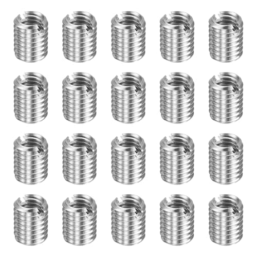 HARFINGTON 20pcs Thread Repair Inserts M8 x 1.25 Male to M6 x 1 Female Thread 10mm Long Stainless Steel Reducing Nuts Metric Self Tapping Sleeves Threaded Reducer Industrial Fasteners - size: M8 x 1.25 Male to M6 x 1 Female x 10mm