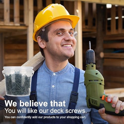 Deck Screws #8 x 2’’, T25 Star Torx Drive Flat Head Wood Screws, Green, 5lb - color: Green, size: 8X2’’