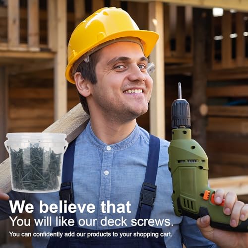 Deck Screws #8 x 1-5/8’’, T25 Star Torx Drive Flat Head Wood Screws, Green, 5lb - color: Green, size: 8X1-5/8’’