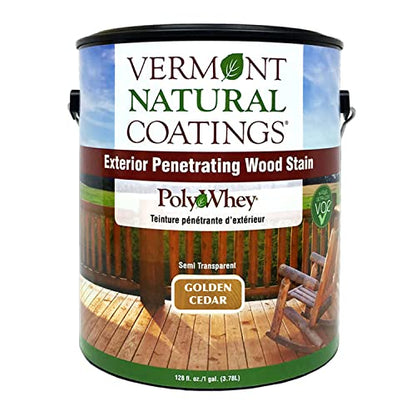 Vermont Natural Coatings PolyWhey Exterior Penetrating Stain - Golden Cedar - Gallon - color: Golden Cedar, size: Gallon