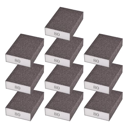 10Pcs 80Grit Sanding Sponges, Wet Dry Sanding Blocks - size: 80Grit