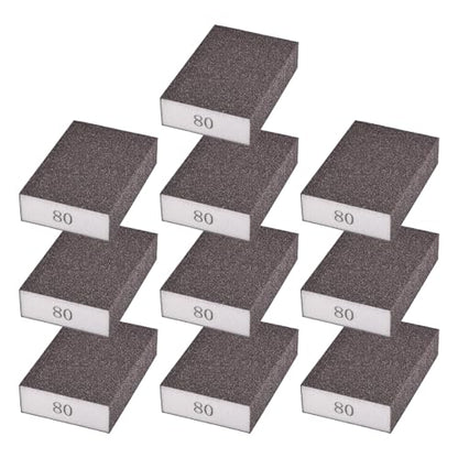 10Pcs 80Grit Sanding Sponges, Wet Dry Sanding Blocks - size: 80Grit