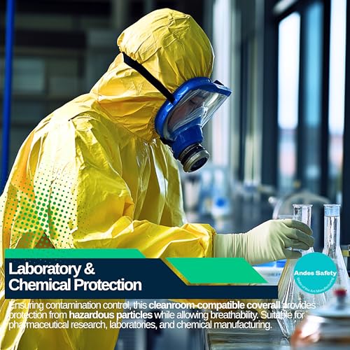 Andes Chemical Protection Coverall with Boots, Hazmat Suit - size: Small