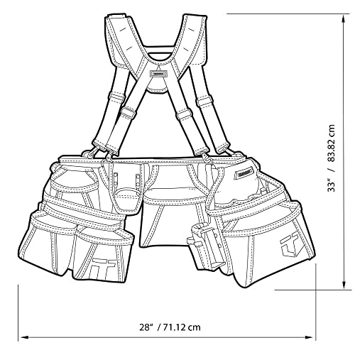 ToughBuilt - Pro Framer Suspension Rig, Tool Belt System, TB-301-6 - size: Framer Suspension Rig (Large Pouches)