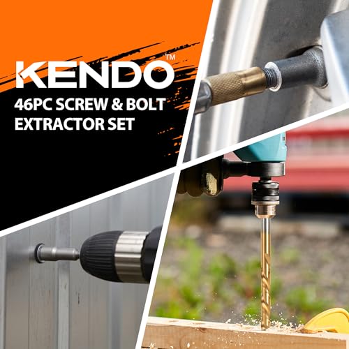 KENDO 46PCS Tap Extractor Set Broken Tap Screw Bolt Remover Kit - style: 46-PCS