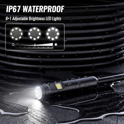 WORKPRO 4.3" Endoscope Camera with Light, 1920P HD Dual Lens Borescope