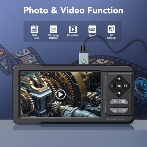 Dual Lens 5" IPS Endoscope Camera with Lights, 1080P Borescope Camera - size: 5" Dual Lens Endoscope