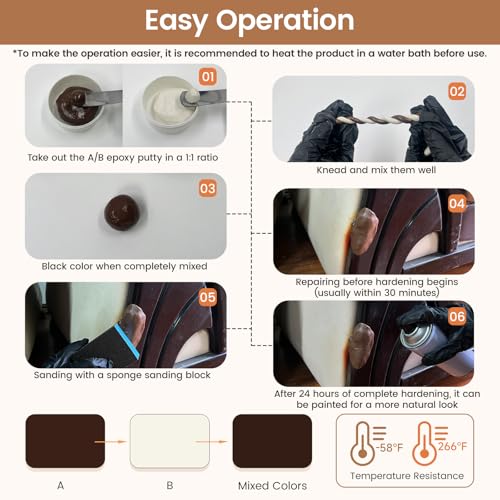 Boncart 21.16 oz 2-Part AB Epoxy Wood Putty - color: Dark Brown