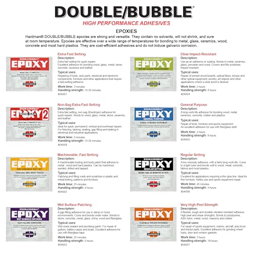 Hardman Double Bubble Blue General-Purpose, Slow-Setting Epoxy - 04005 (10 Pack)