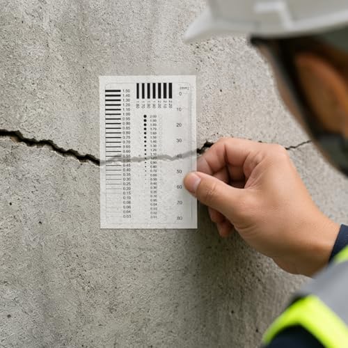 Crack Width Gauge， Concrete Crack Gauge Width Ruler Width Crack Gauge (CW-02 1PCS)
