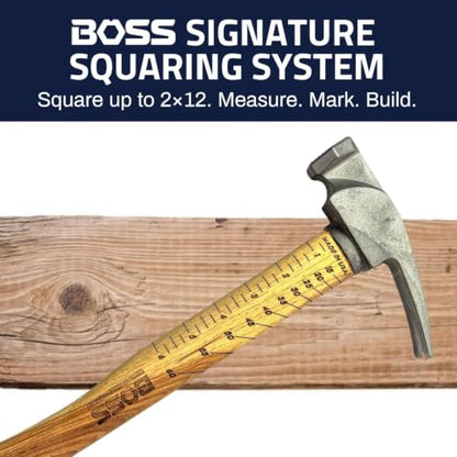 Boss Hammer 14 oz Ti64 Titanium Hammer, Tennessee Hickory Handle - size: 14 oz., style: Milled Face