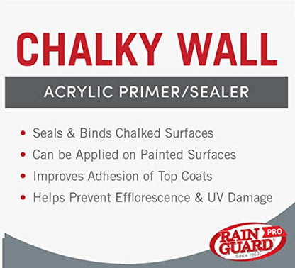 Rain Guard Water Sealers SP-0001 Chalky Wall Sealer Ready to USE 1 Gallon Clear Acrylic Primer for All Wood/Masonry Surfaces