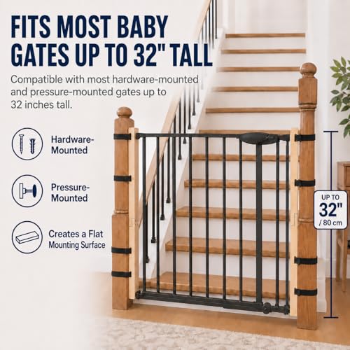 Pine Banister Adapter for Baby Gate, No-Drill Wooden Mounting Board Kit - color: Pine