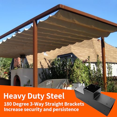 3-Way Pergola Bracket,T-Shaped Woodwork DIY Bracket for 4" x 4“(Actual:3.5" x 3.5”) Lumber,Metal Gazebo Bracket for Outdoor Pergolas,Porchs W/Hardware -1Pack… - size: 4"x4" 1pcs, style: 3-way T-Shaped Bracets