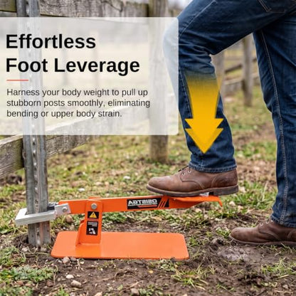 T-Post Puller, Foot-Operated Fence Post Remover, 1.7 in Jaw - size: 13.6inch