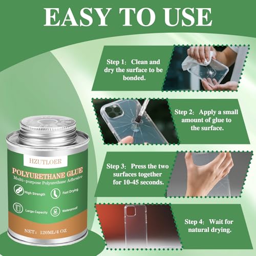 Polyurethane Adhesive,120ML Multi-Purpose Polyurethane Glue,Super Glue for PU,PVC,TPU,ABS,etc,High Strength,Waterproof,Heat Resistant