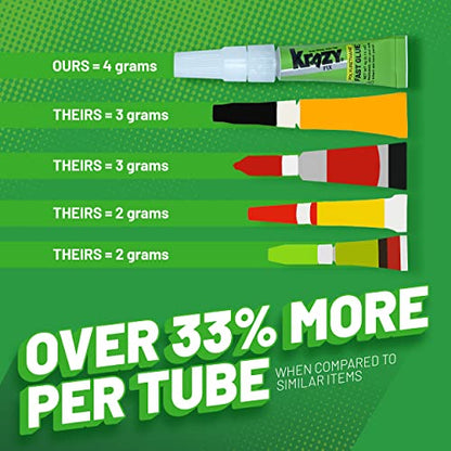 Krazy Fix Fast Waterproof Glue, Fast Curing Polyurethane Singles (3 x 4g)