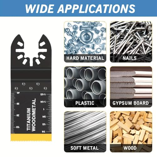 10pcs Oscillating Saw Blades Titanium Heavy-Duty Multitool Blades for Wood, Metal and Nail Cutting, Renovation and Demolition, Black - color: Multicolor