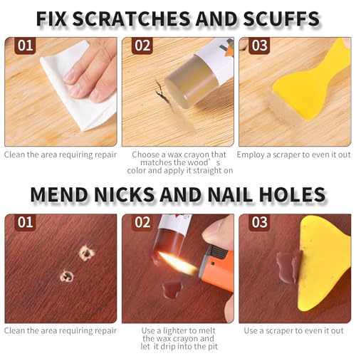 Wood Filler Sticks, Gray Canvas Texture, Scratch Repair Crayons - color: Gray Canvas Texture