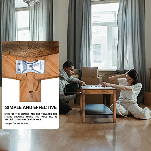 4 Pack Rok Hardware Surface Mount Corner Brackets for Table Aprons 1-3/4" (44mm) High x 3" (76mm) Wide, R3309M134 - size: 1-3/4" (44mm) High x 3" (76mm) Wide