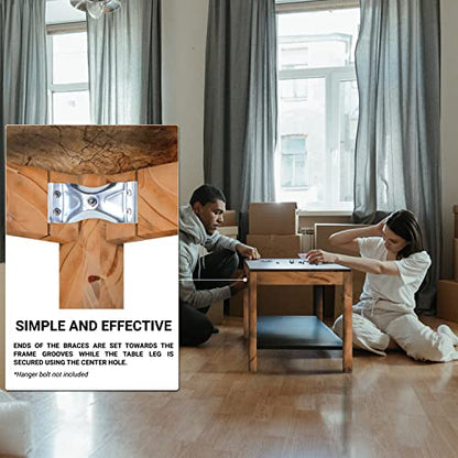 4 Pack Rok Hardware Surface Mount Corner Brackets for Table Aprons 1-3/4" (44mm) High x 3" (76mm) Wide, R3309M134 - size: 1-3/4" (44mm) High x 3" (76mm) Wide