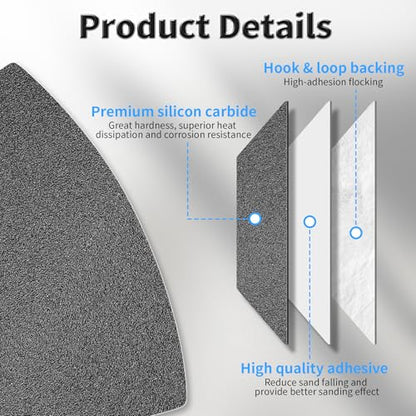 12 Pcs Detail Sander Sandpaper, 180 Grit Triangular Sandpapers - size: 180 Grit