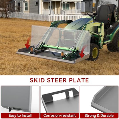 YITAMOTOR 3/8" Skid Steer Mount Plate Attachment for Kubota, Bobcat Tractor - size: 3/8 Inch