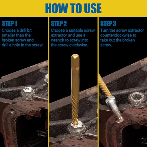 7-Piece Damaged Screw Extractor Set - size: 7 Pieces