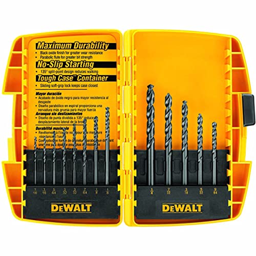 DEWALT Black Oxide Drill Bit Set with Pilot Point, 13-Piece (DW1163) - size: 13 Pieces