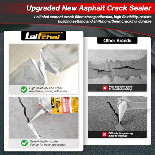 Concrete Crack Filler, Cement Crack Filler, Fast-Drying Crack Filler, Self-Leveling Caulking Sealan Effectively Repairs Cracks in Driveways, Sidewalks, Patios, and Window Sills (5 Pack - 5.5LB) - style: 5 Pack - 5.5LB
