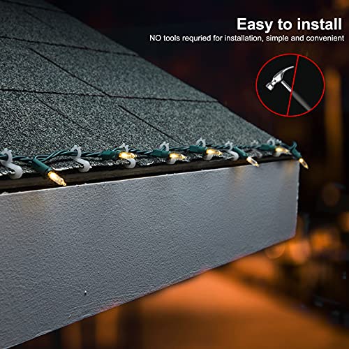 Christmas Light Clips for Outdoor, 200 Pack Mini Gutter & Shingle Clips