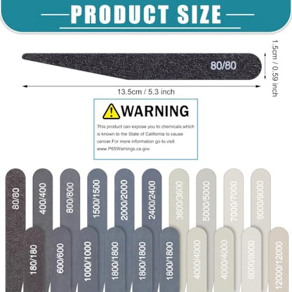 Honoson 20 Pcs Sanding Sticks Model, Low and High Grits, Stylish Style - style: Stylish Style