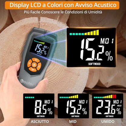 Neoteck Pinless Moisture Meter Non-Destructive Wood Moisture Meter - color: Grey