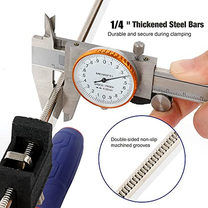 WORKPRO 2-Piece 12" Steel Bar Clamps with 2-1/2" Throat & 600lbs Load Limit - size: 12 inch