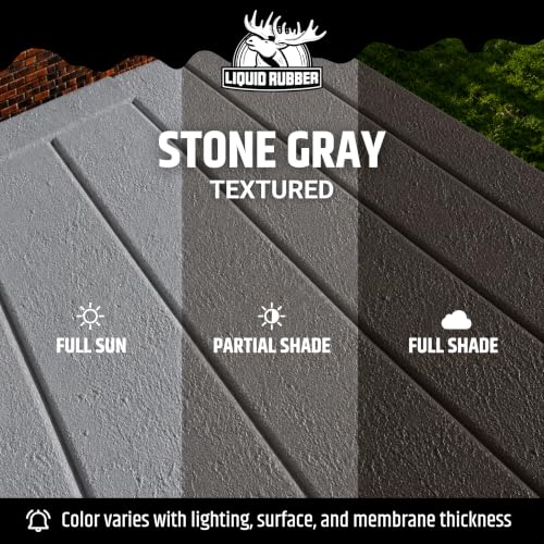 Liquid Rubber Polyurethane Deck Coating - Textured, Stone Grey, 1 Gallon - color: Textured Stone Grey, size: 128 Fl Oz (Pack of 1)