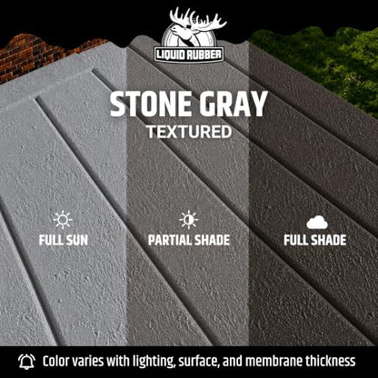 Liquid Rubber Polyurethane Deck Coating - Textured, Stone Grey, 1 Gallon - color: Textured Stone Grey, size: 128 Fl Oz (Pack of 1)