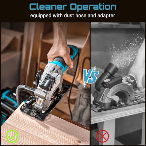 SEESII Mini Circular Saw, 4.8A 4000RPM Corded Compact 4-1/2" Saw with Laser