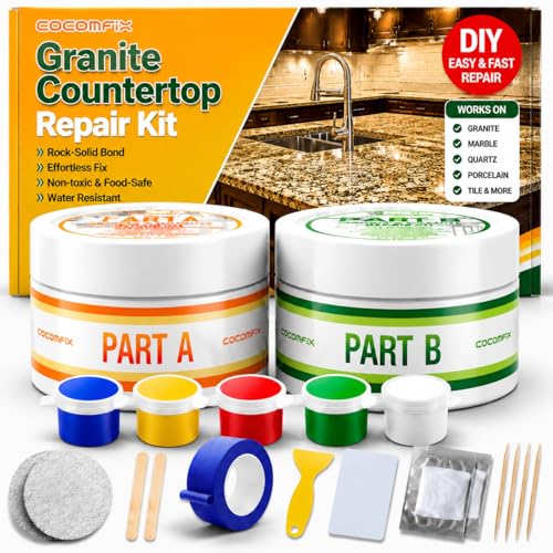 Granite Epoxy Repair Kit for Countertop, Color Match for Chips & Cracks