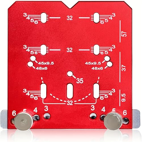 Adjustable Cabinet Hinge Jig - 35mm Drill Guide Tool, Compatible with 45mm & 48mm Concealed Hinges, Precision Hardware Installation Tool for Cabinet Doors, Wardrobes & Furniture