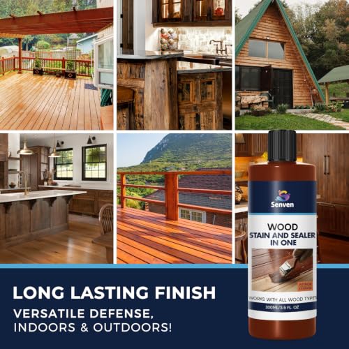 Wood Stain Wood Sealer Wood-Protect 3 in 1, 1 Gallon Clear Wood Stain & Wood Sealer Marine Grade Waterproof Wood Stain & Sealer, Penetrating Wood Sealer for Decks,Fences,Pergolas,Siding,Dock - color: Mahogany Redwood, size: 3.5 Fl Oz
